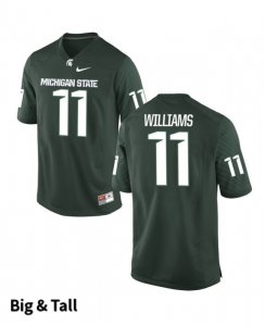 Men's Davion Williams Michigan State Spartans #11 Nike NCAA Green Big & Tall Authentic College Stitched Football Jersey NI50C28MJ